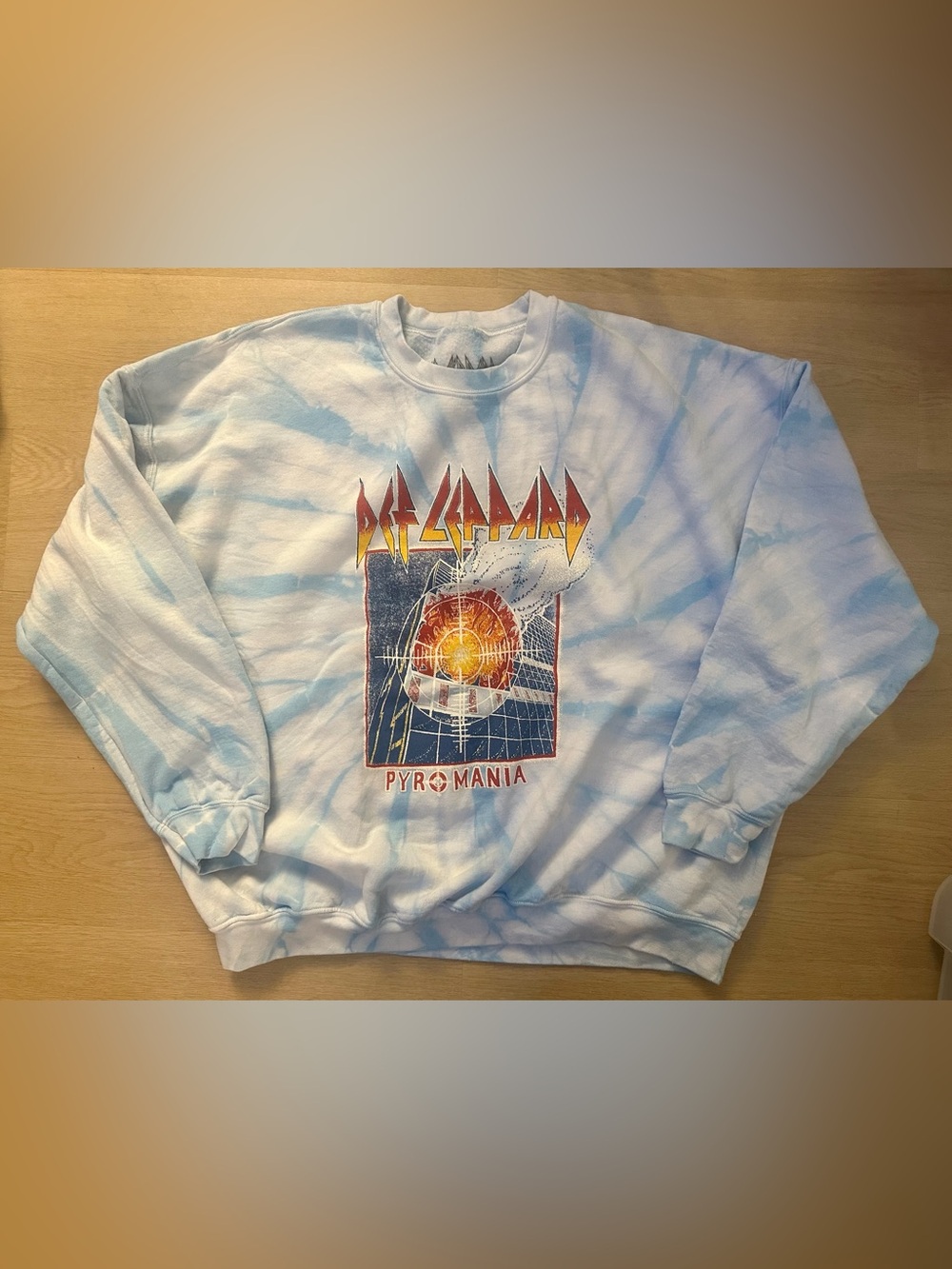 Pyromania Tie-Dye Crewneck Sweatshirt - Light Blue